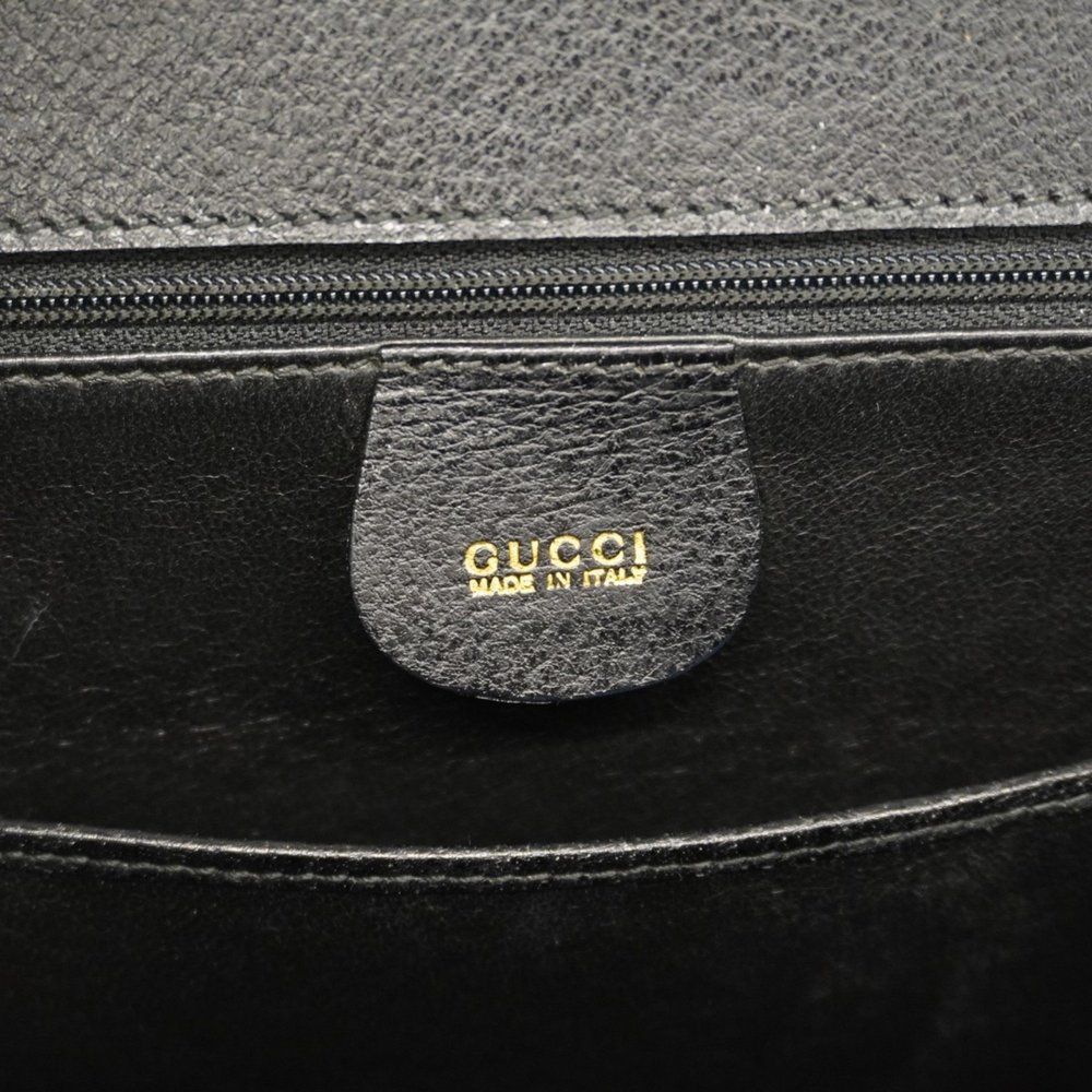 GUCCI Black Leather Bamboo Bag - Picture 5 of 15